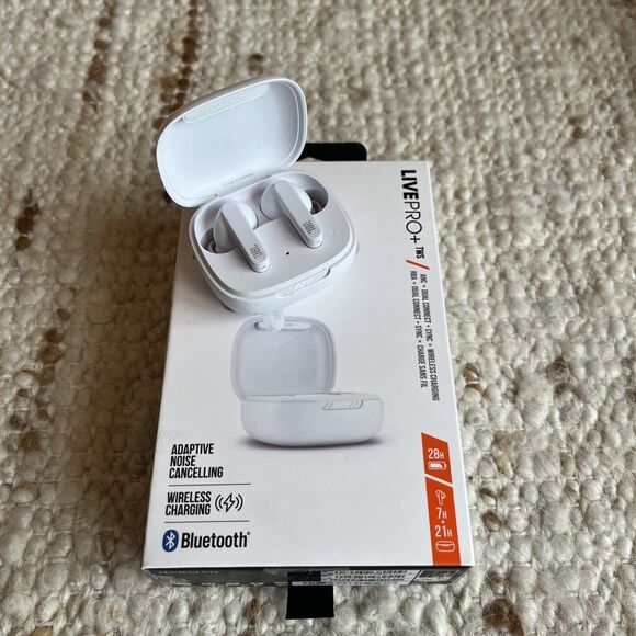 JBL Live PRO+ TWS Wireless Bluetooth Noise Cancelling Headphones White Case Buds - Picture 9 of 10